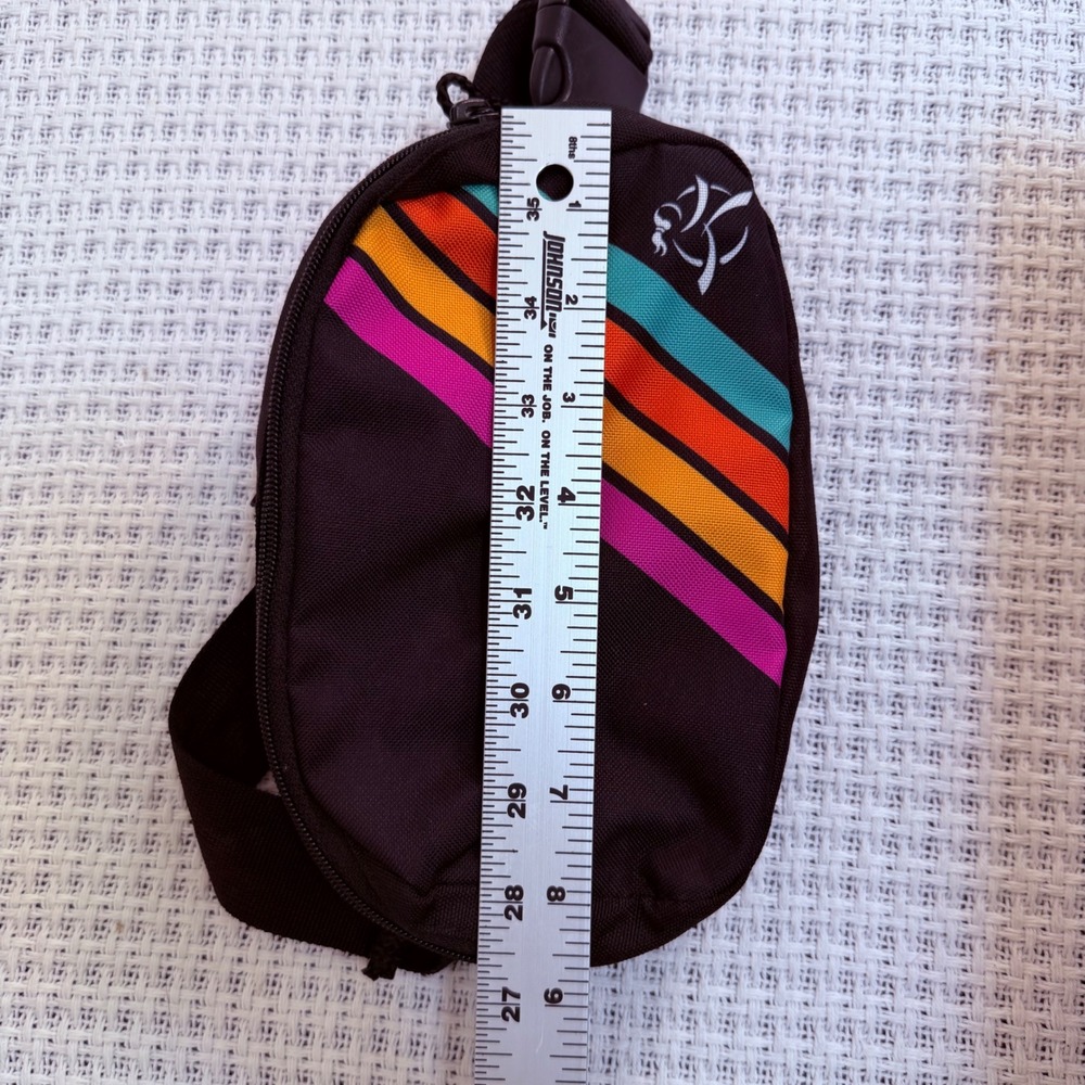 BOCO Gear Waist Pack Women OS Black Retro Rainbow Stripe Sporty Belt Bag Fanny - Picture 7 of 12